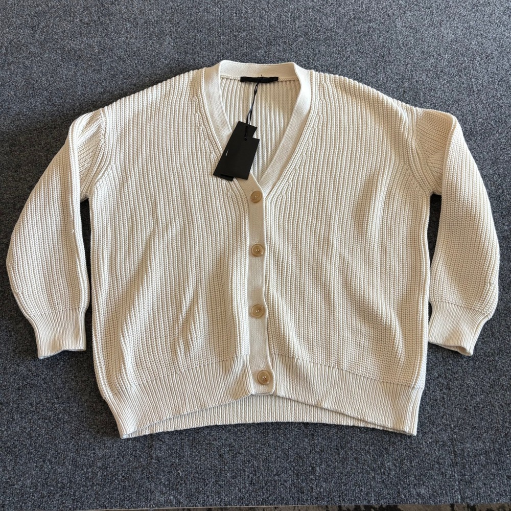 Jenni Kayne Cotton Cocoon Cardigan Ivory S Organic Cotton Knit NWT